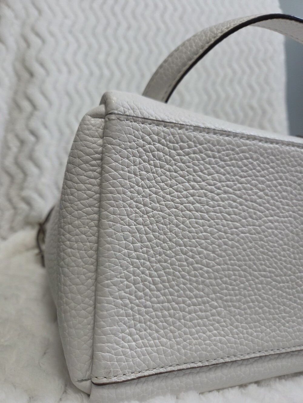Kate Spade Bright White Leather Holden Satchel Crossbody - Picture 3 of 10
